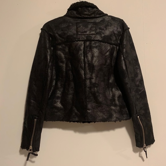 Mango Faux Fur Biker Jacket - Picture 6 of 14